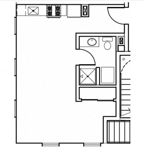 Floor plan for studio, 1 bath, 520 sqft